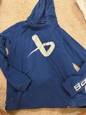 Bauer Blue Hoodie with White Logo - Men's Pullover